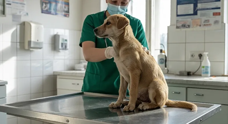 Tierarzt behandelt Hund